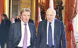 Bernard Kouchner et Miguel-Angel Moratinos plaident ensemble pour l'avènement de l'État palestinien