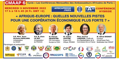 CMAAP 6, 09/11 : « AFRIQUE-EUROPE : Quelles nouvelles pistes pour une coopération économique plus forte ? » 