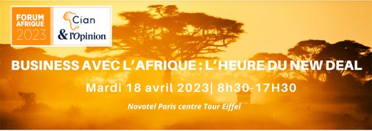 Agenda Paris, 18 avril - « Business avec l'Afrique : l'heure du New Deal », thème du Forum Afrique 2023 du CIAN - L'Opinion