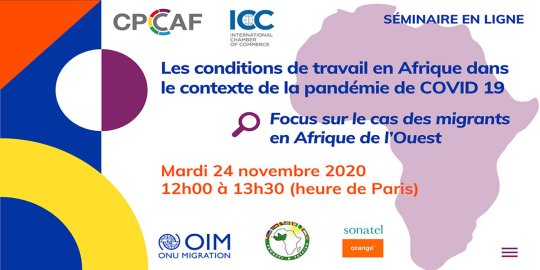 Agenda Web Paris, 24/11/20 - Séminaire CPCCAF en ligne : « Les conditions de travail en Afrique dans le contexte Covid »
