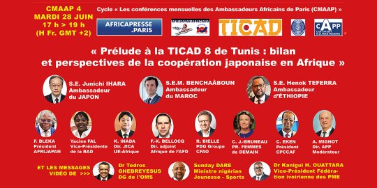 « Prélude à la TICAD 8 : bilan et perspectives de la coopération japonaise en Afrique ». Avec LLEE les Ambassadeurs du Japon, du Maroc et d'Éthiopie, et un panel prestigieux